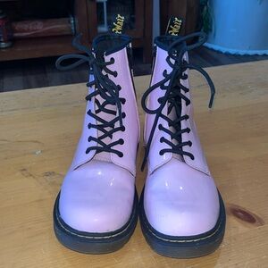 Dr Martens pink lace up boot